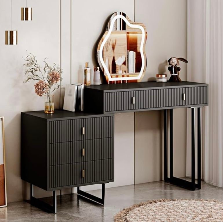 black-makeup-table